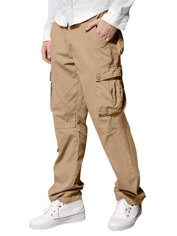 Men's multi - pocket loose casual straight cargo pants - Purcell's Clothing Company - 