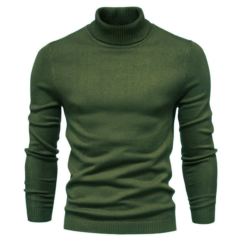 Men's Solid Color Slim Pullover Turtleneck Sweater Winter Casual Tops Clothing - Purcell's Clothing Company - 0