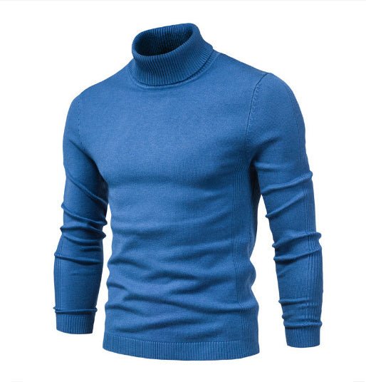 Men's Solid Color Slim Pullover Turtleneck Sweater Winter Casual Tops Clothing - Purcell's Clothing Company - 0