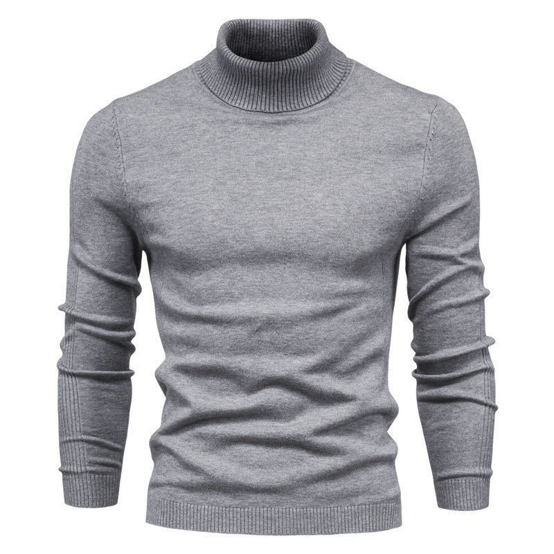 Men's Solid Color Slim Pullover Turtleneck Sweater Winter Casual Tops Clothing - Purcell's Clothing Company - 0