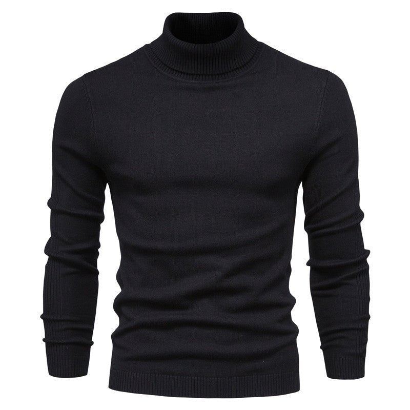 Men's Solid Color Slim Pullover Turtleneck Sweater Winter Casual Tops Clothing - Purcell's Clothing Company - 0