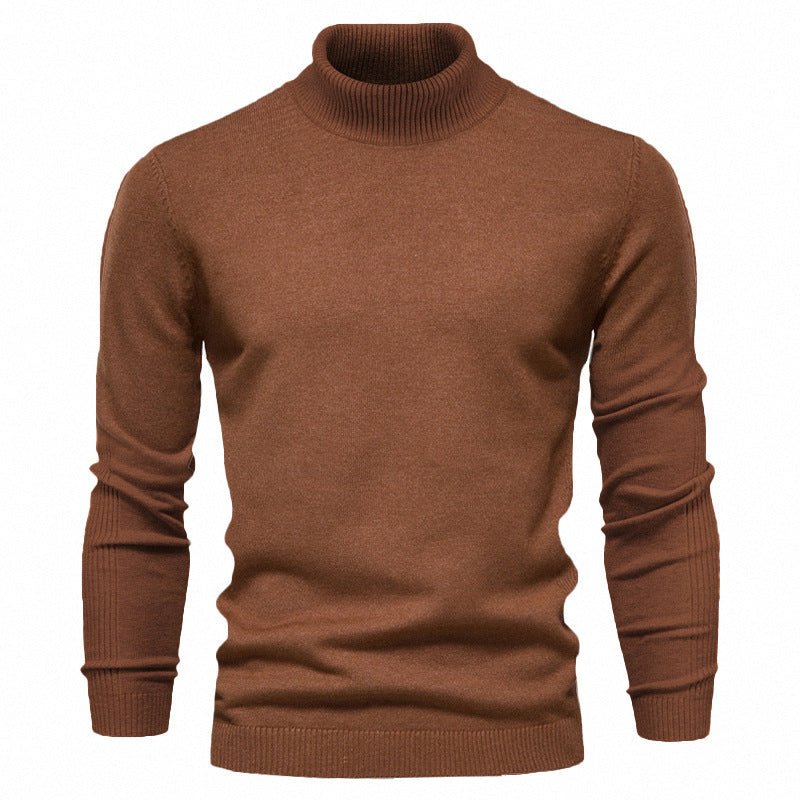 Men's Solid Color Slim Pullover Turtleneck Sweater Winter Casual Tops Clothing - Purcell's Clothing Company - 0