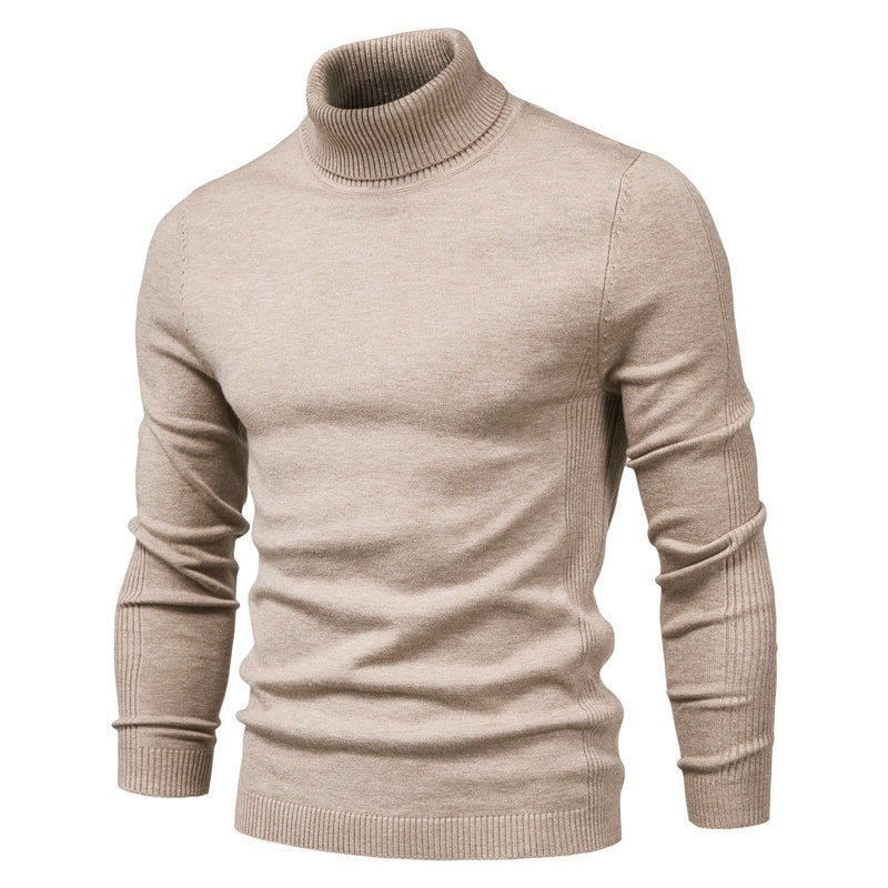 Men's Solid Color Slim Pullover Turtleneck Sweater Winter Casual Tops Clothing - Purcell's Clothing Company - 0