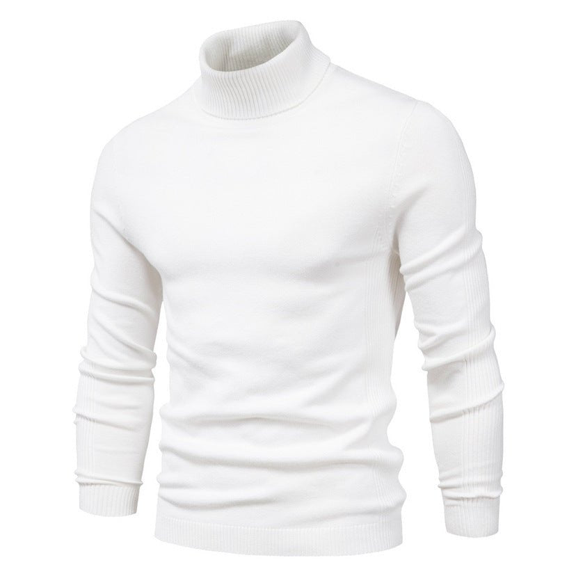 Men's Solid Color Slim Pullover Turtleneck Sweater Winter Casual Tops Clothing - Purcell's Clothing Company - 0