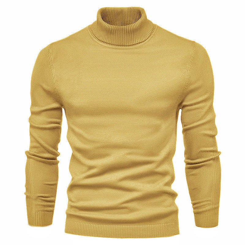 Men's Solid Color Slim Pullover Turtleneck Sweater Winter Casual Tops Clothing - Purcell's Clothing Company - 0