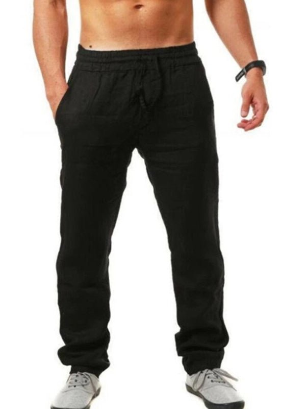 Men's solid elasticated waist loose - fitting casual pants - Purcell's Clothing Company - 