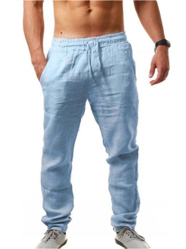 Men's solid elasticated waist loose - fitting casual pants - Purcell's Clothing Company - 