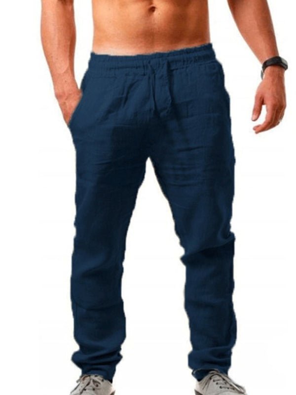 Men's solid elasticated waist loose - fitting casual pants - Purcell's Clothing Company - 