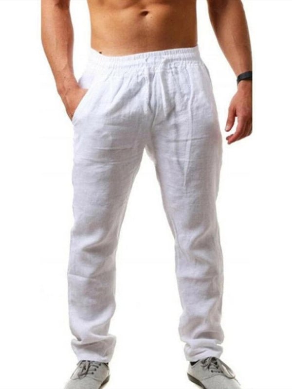 Men's solid elasticated waist loose - fitting casual pants - Purcell's Clothing Company - 