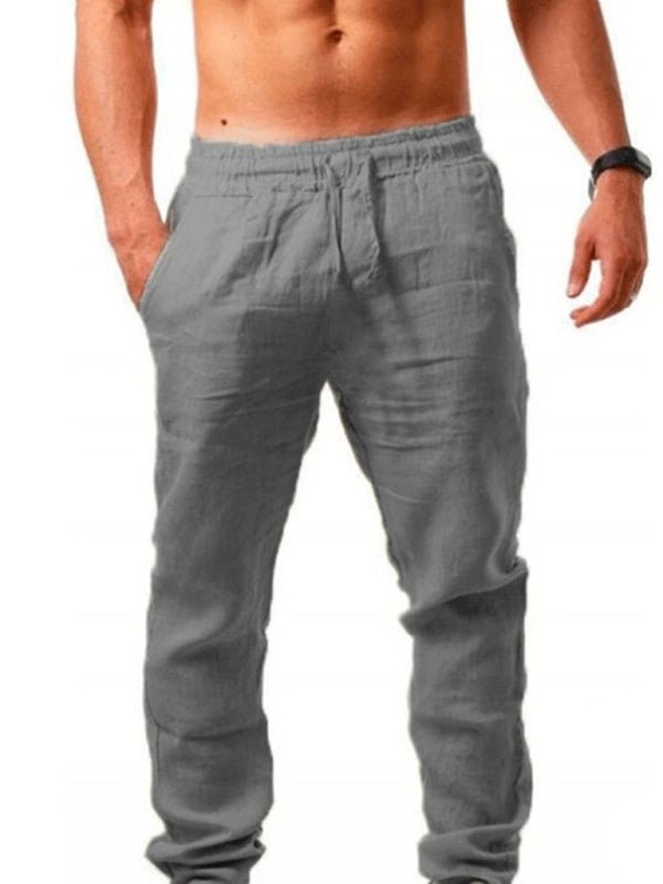 Men's solid elasticated waist loose - fitting casual pants - Purcell's Clothing Company - 