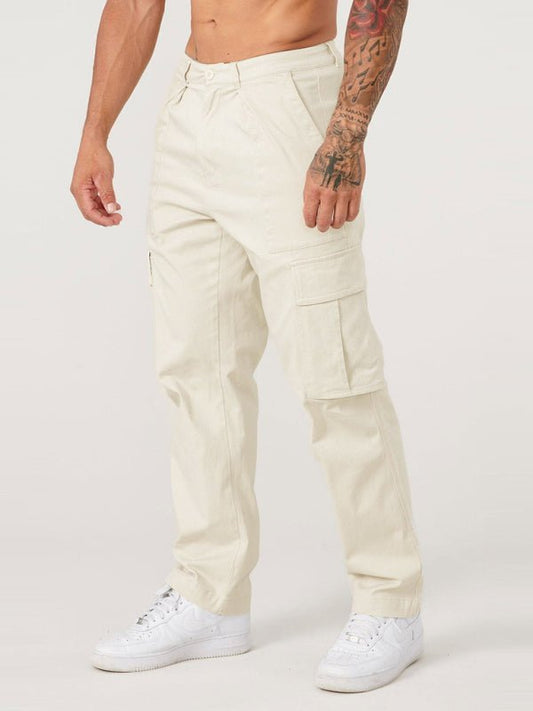 Men's spliced solid color casual sports loose overalls - Purcell's Clothing Company - 