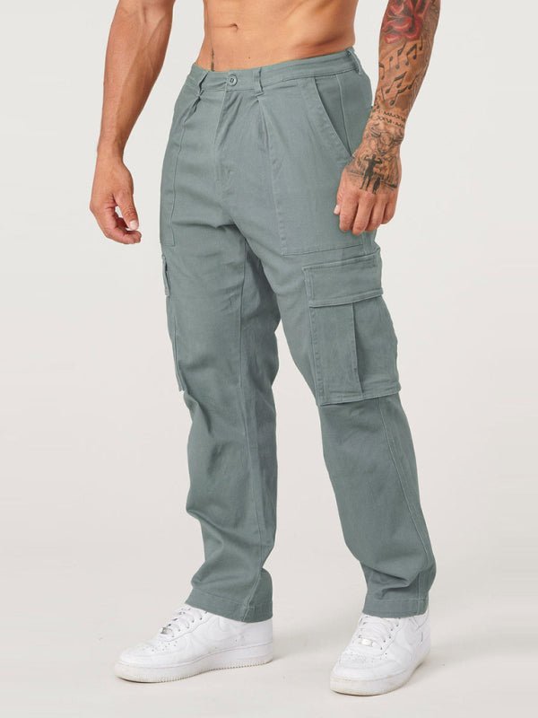 Men's spliced solid color casual sports loose overalls - Purcell's Clothing Company - 