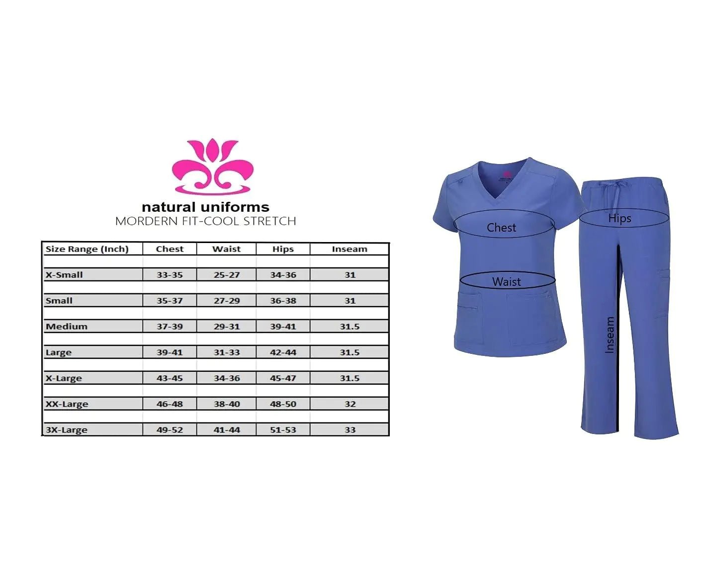 M&M SCRUBS Women's Breathable Cool Stretch Fabric Scrub Top and cargo Pant Set W.b X - Small - Petite - Purcell's Clothing Company - 