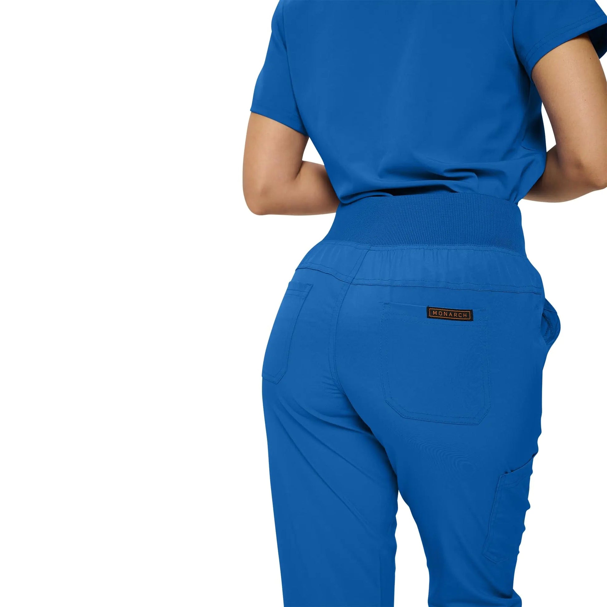 MONARCH UNIFORMS Stretchy Scrubs Women's Jogger Scrub Set In Regular and Petite Jogger Scrubs with Tuck - In Top for Women Royal Blue X - Small - Purcell's Clothing Company - 