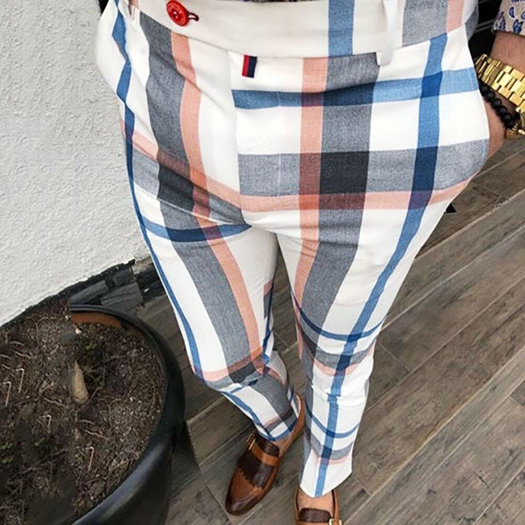 New Mens Fashion Plaid Pants Men Streetwear Hip Hop Pants - Purcell's Clothing Company - 0