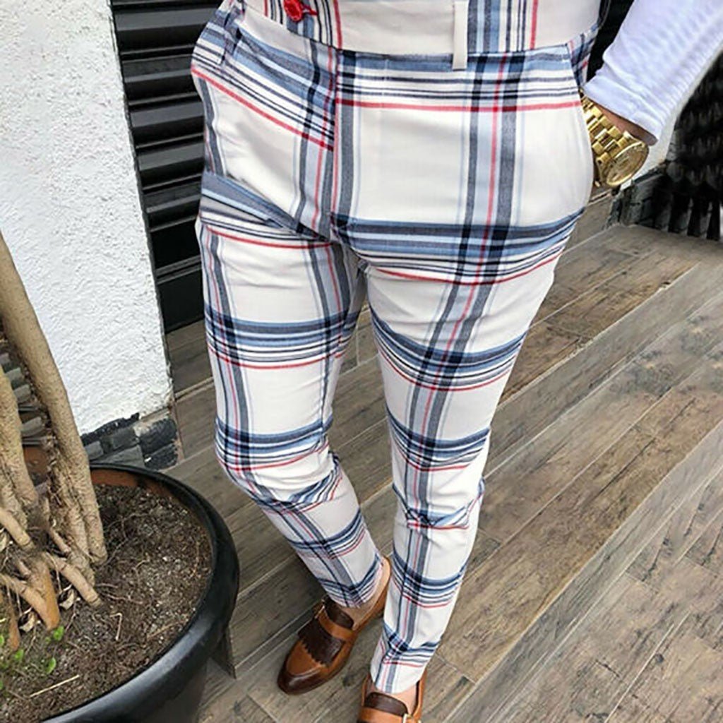 New Mens Fashion Plaid Pants Men Streetwear Hip Hop Pants - Purcell's Clothing Company - 0