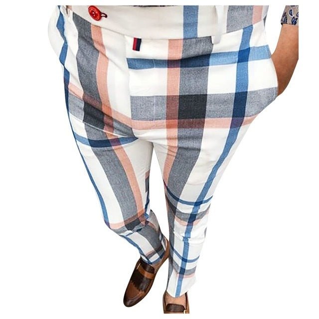 New Mens Fashion Plaid Pants Men Streetwear Hip Hop Pants - Purcell's Clothing Company - 0