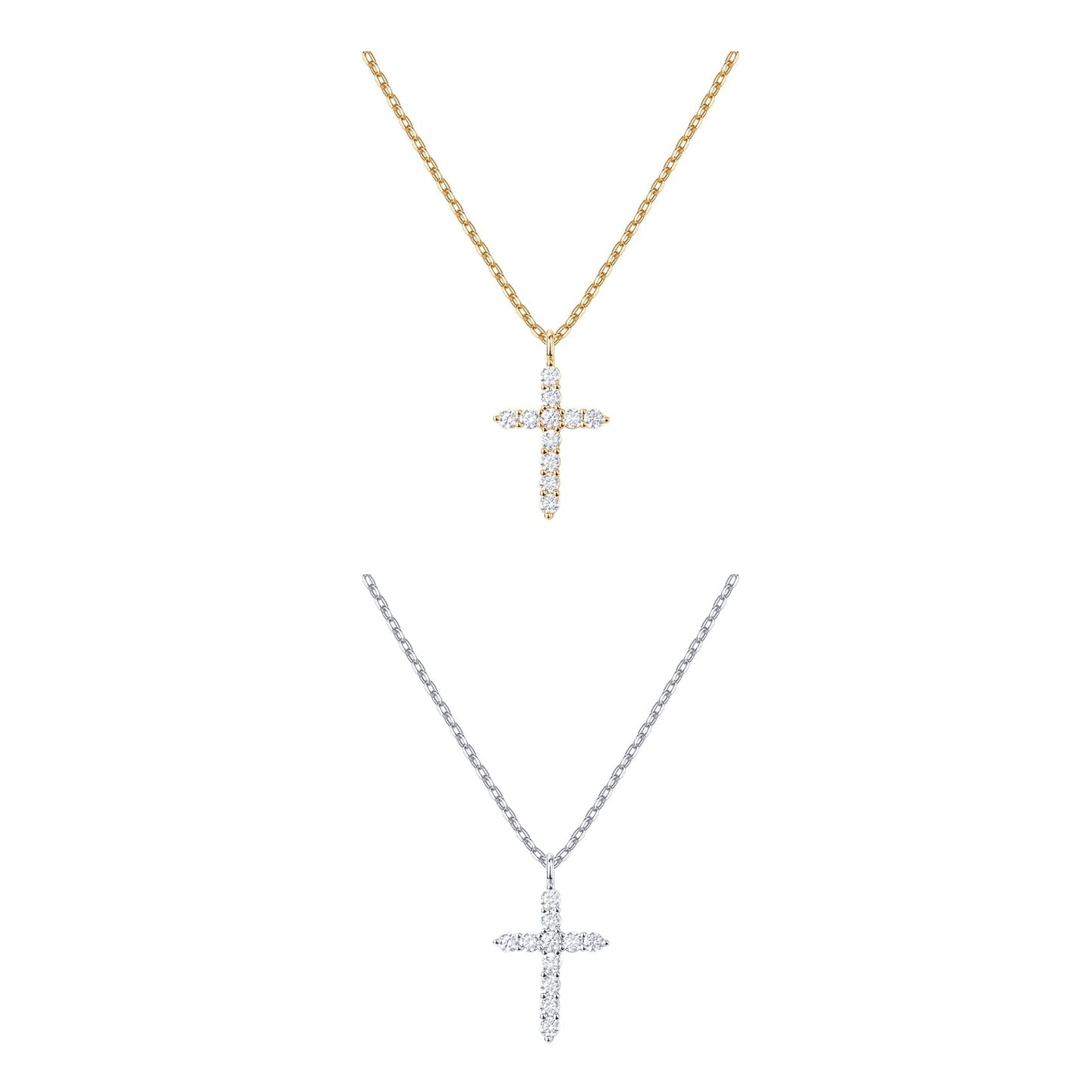 PAVOI 14K Gold - Plated Zirconia Cross Necklace - Purcell's Clothing Company - 