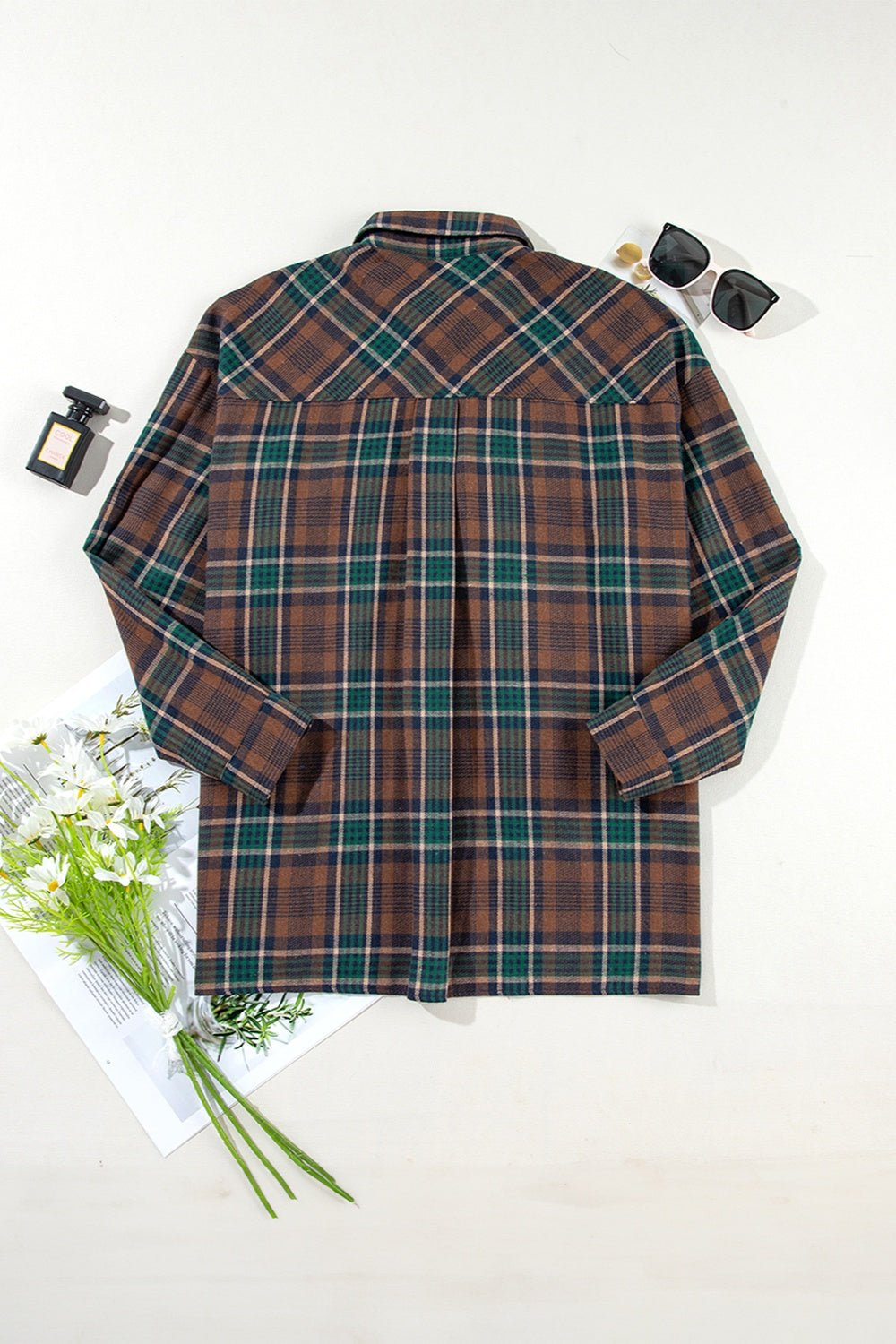 Plaid Button Up Long Sleeve Jacket - Purcell's Clothing Company - 