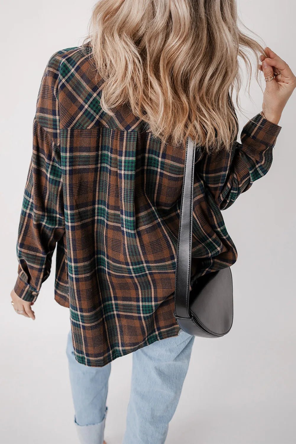 Plaid Button Up Long Sleeve Jacket - Purcell's Clothing Company - 