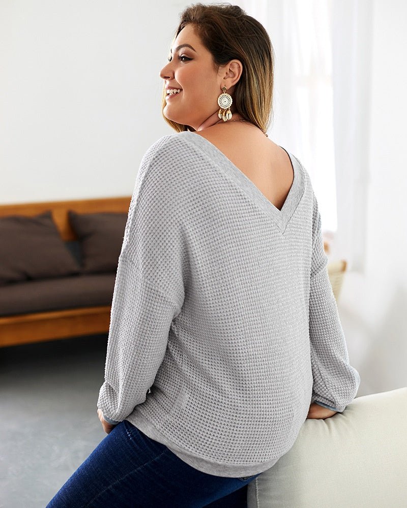 Plus Size Knitted Autumn Blouse - Purcell's Clothing Company - 0