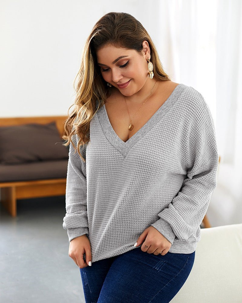 Plus Size Knitted Autumn Blouse - Purcell's Clothing Company - 0