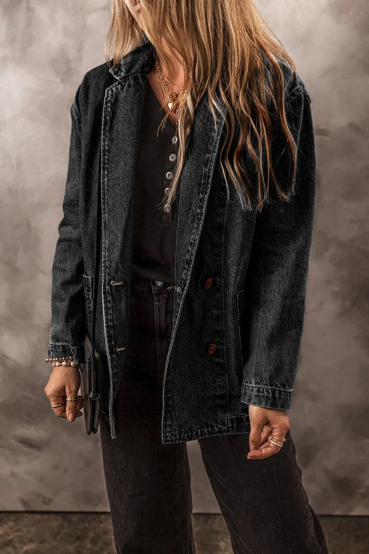 Pocketed Long Sleeve Denim Jacket - Purcell's Clothing Company - 