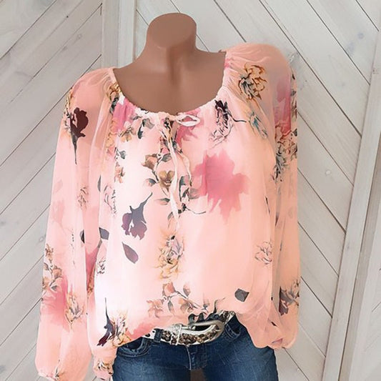 Printed Loose Long Sleeve Shirt - Purcell's Clothing Company - 0