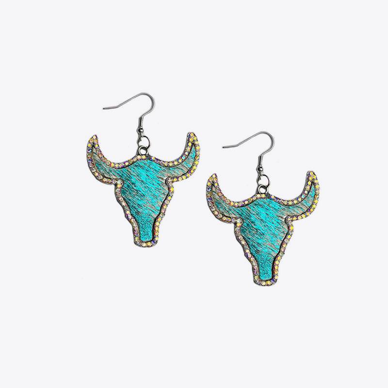 Rhinestone Bull Earrings - Purcell's Clothing Company - 