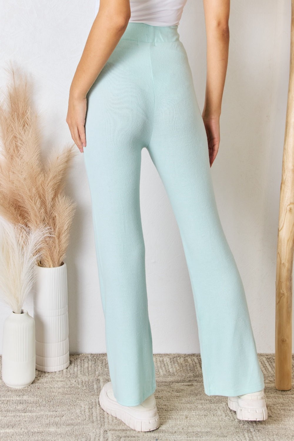 RISEN Full Size High Waist Ultra Soft Knit Flare Pants - Purcell's Clothing Company - 