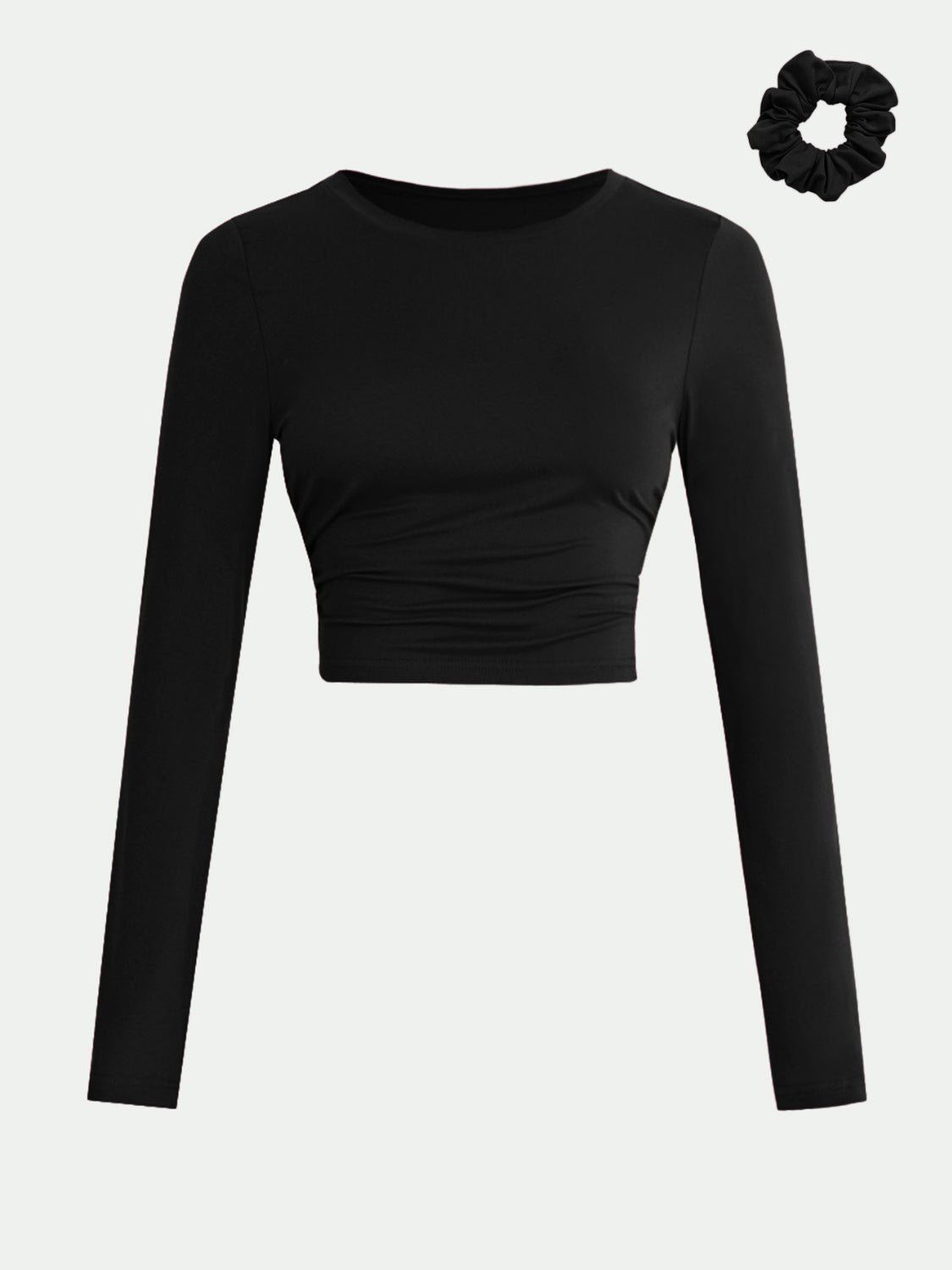 Round Neck Long Sleeve Cropped T-Shirt - Purcell's Clothing Company - 