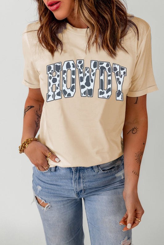 Round Neck Short Sleeve HOWDY Graphic Tee - Purcell's Clothing Company - 