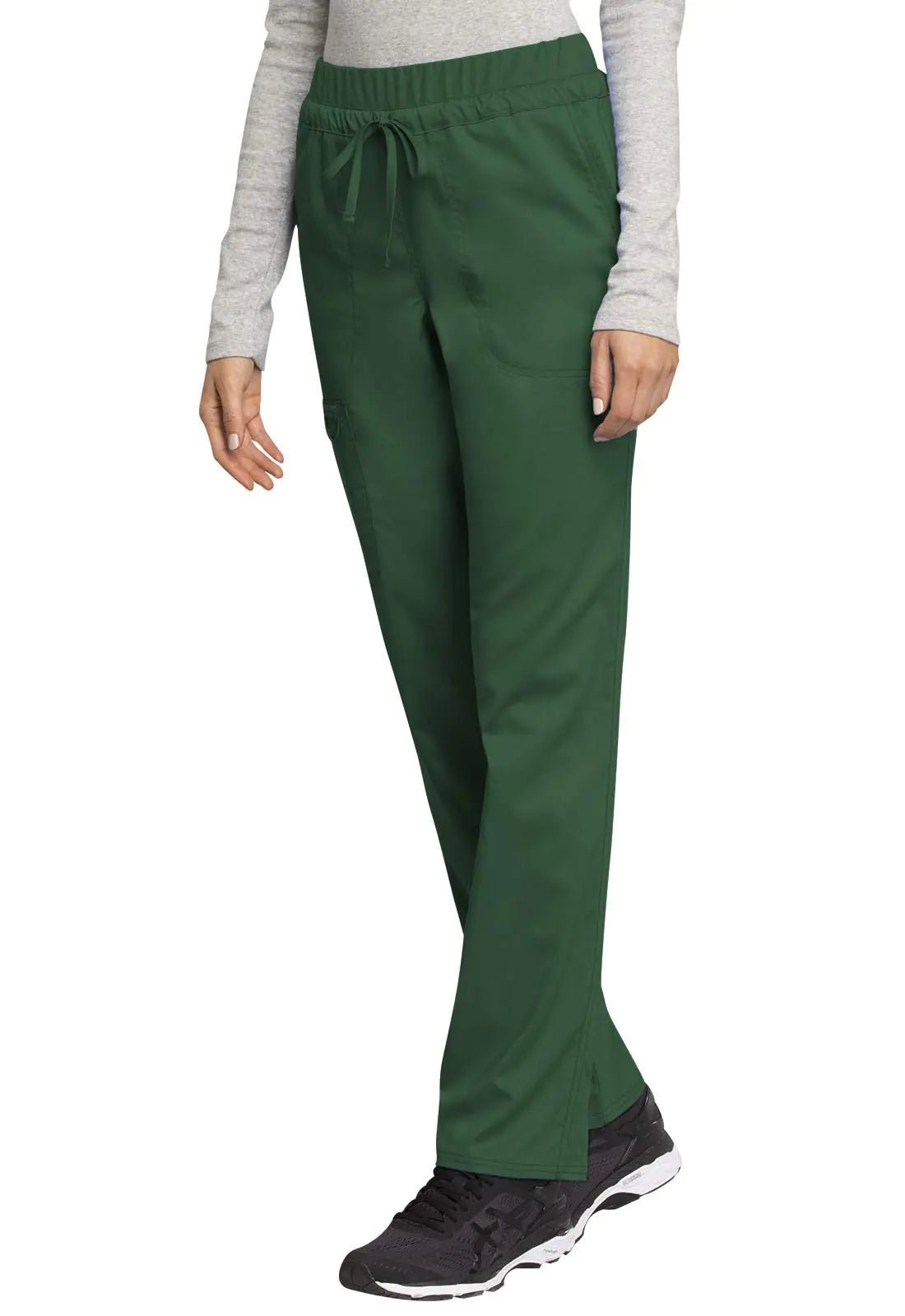 Scrubs for Women Workwear Revolution, Drawstring Cargo Pants Soft Stretch WW105 Medium Tall Hunter Green - Purcell's Clothing Company - 