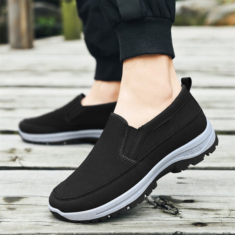 Shoes Mens Canvas Shoes Soft Bottom Casual Breathable Comfortable Slip - on Mens Cloth Shoes - Purcell's Clothing Company - 0