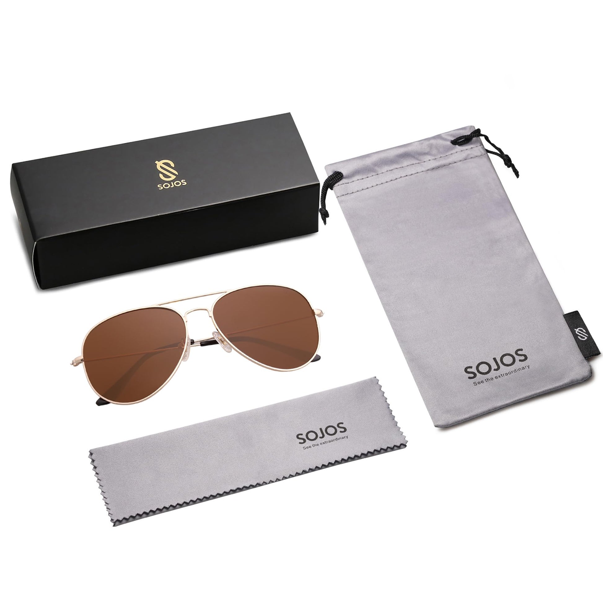 SOJOS Aviator Polarized Sunglasses - Purcell's Clothing Company - 