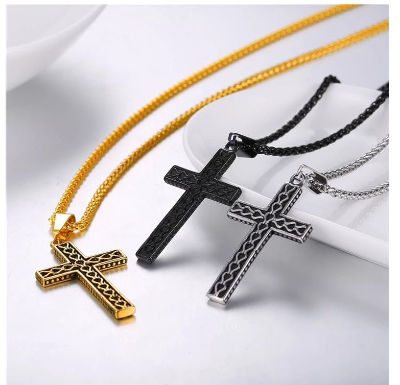 Stainless Steel Cross Necklace - Purcell's Clothing Company - 0