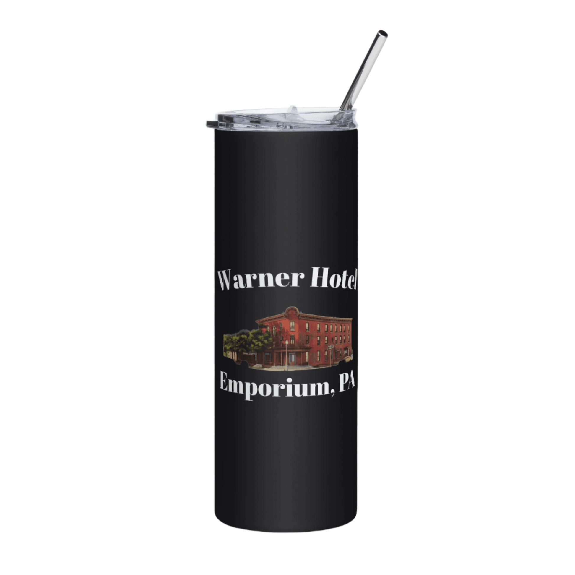 Stainless Steel Tumbler Warner Hotel Print - Purcell's Clothing Company