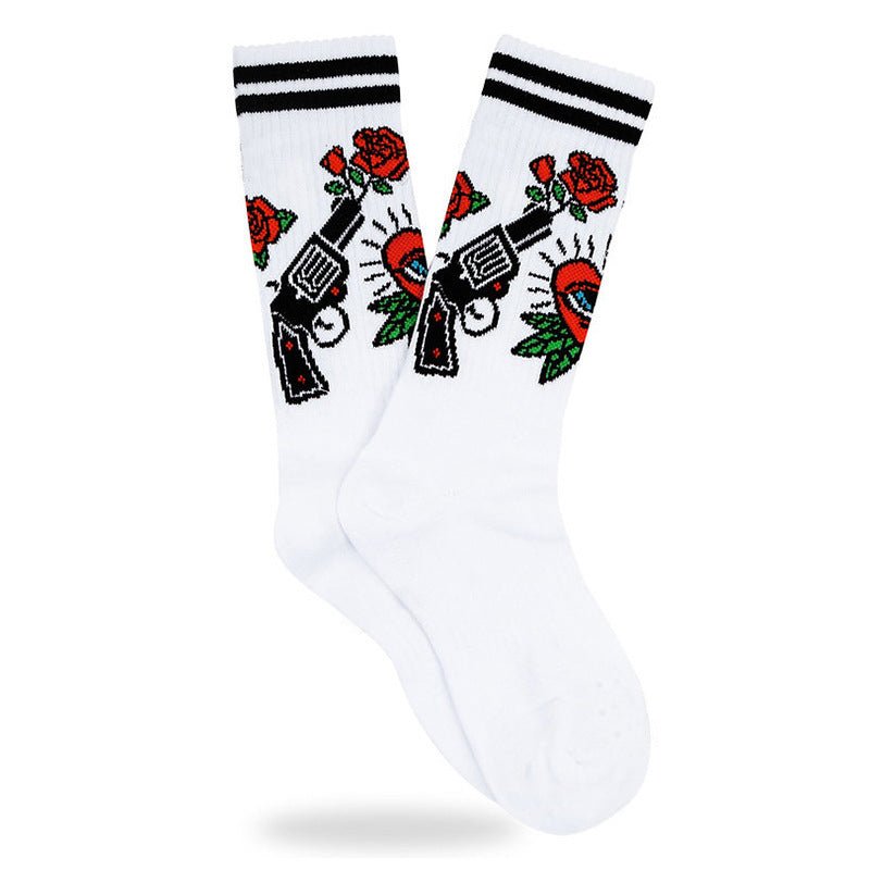 Street Sport Letters Japanese Trendy Socks Creative Tube Socks - Purcell's Clothing Company - 0