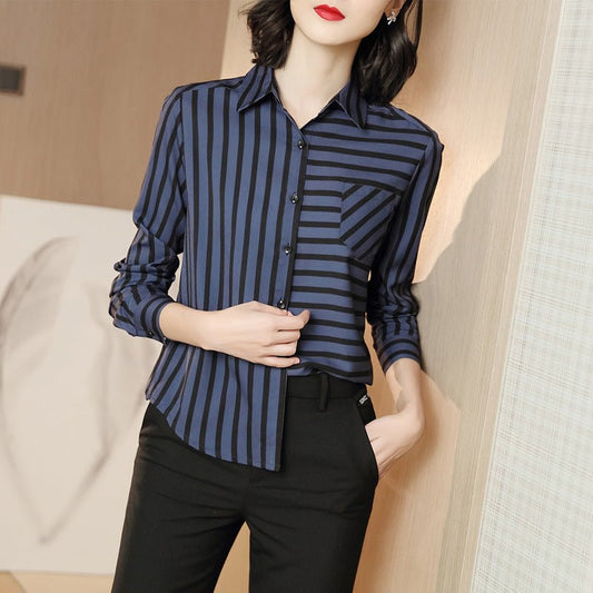 Striped Chiffon Shirt - Purcell's Clothing Company - 0