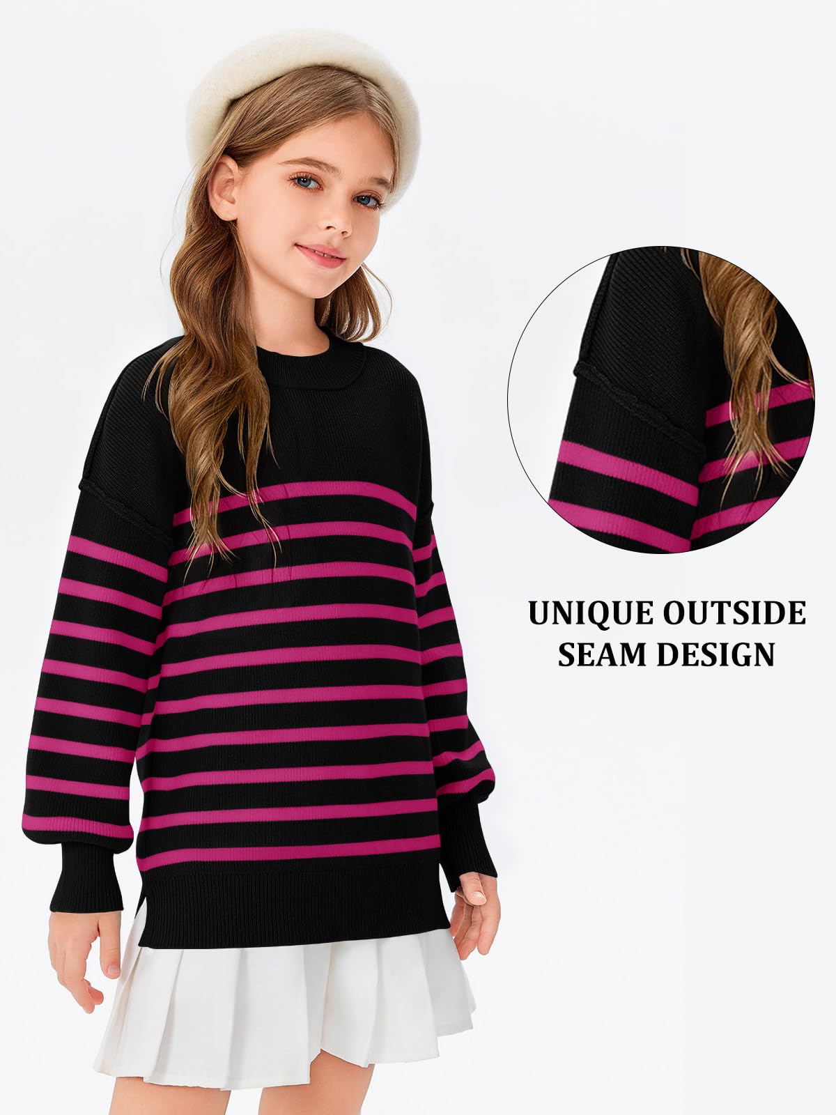 Striped Oversized Fashion Sweater - Purcell's Clothing Company - 