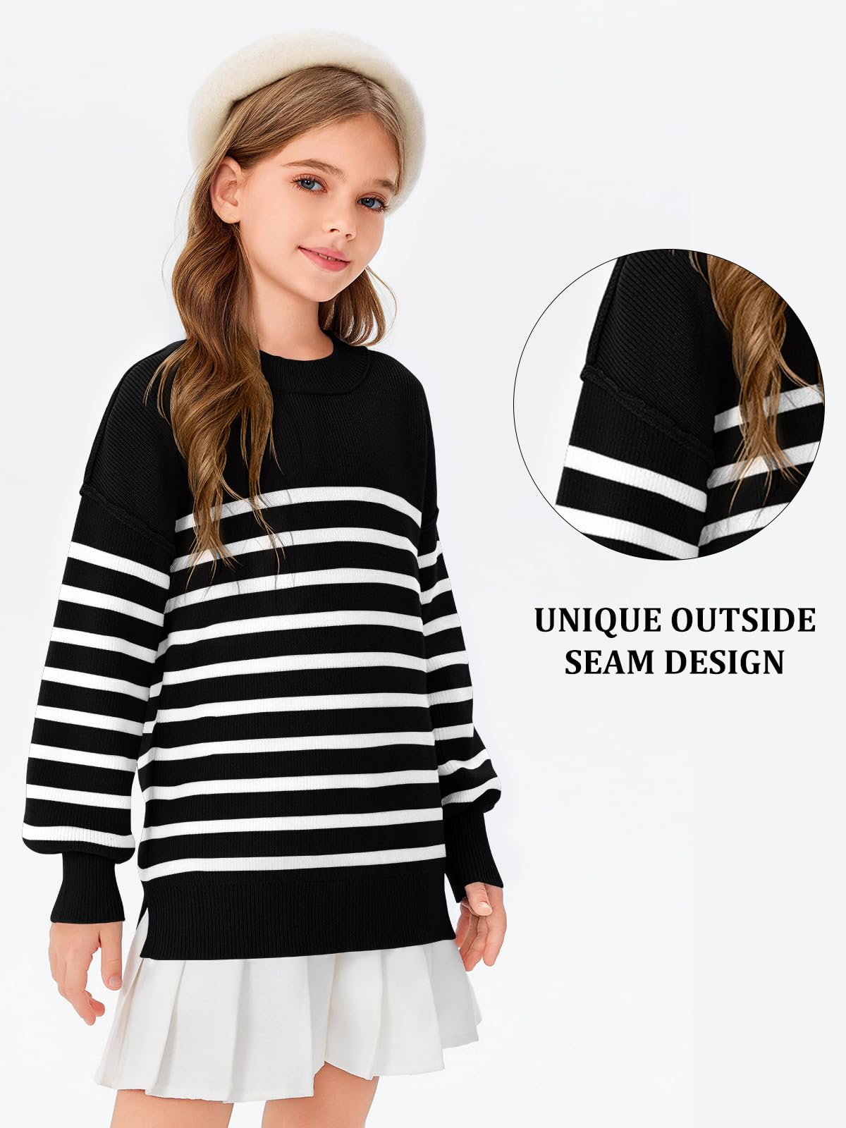 Striped Oversized Fashion Sweater - Purcell's Clothing Company - 