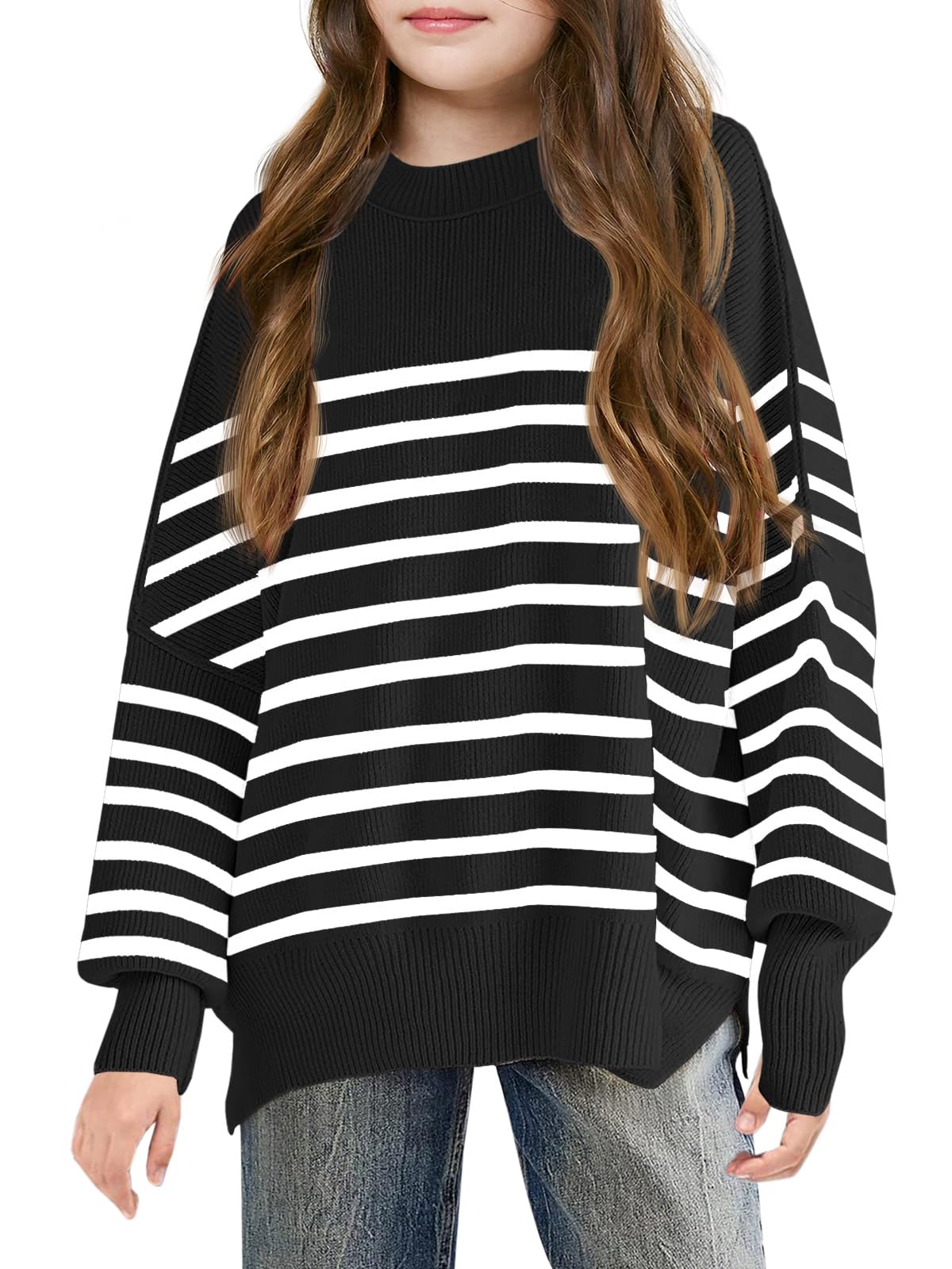 Striped Oversized Fashion Sweater - Purcell's Clothing Company - 