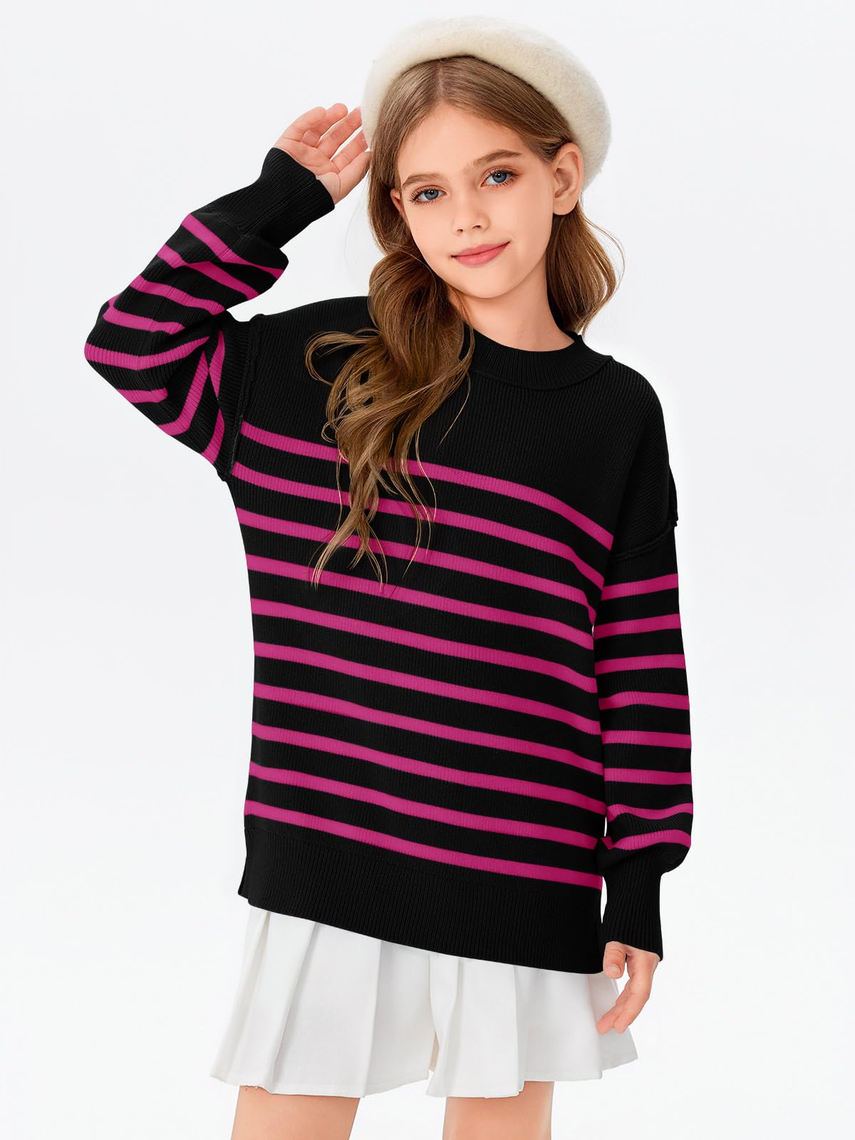 Striped Oversized Fashion Sweater - Purcell's Clothing Company - 