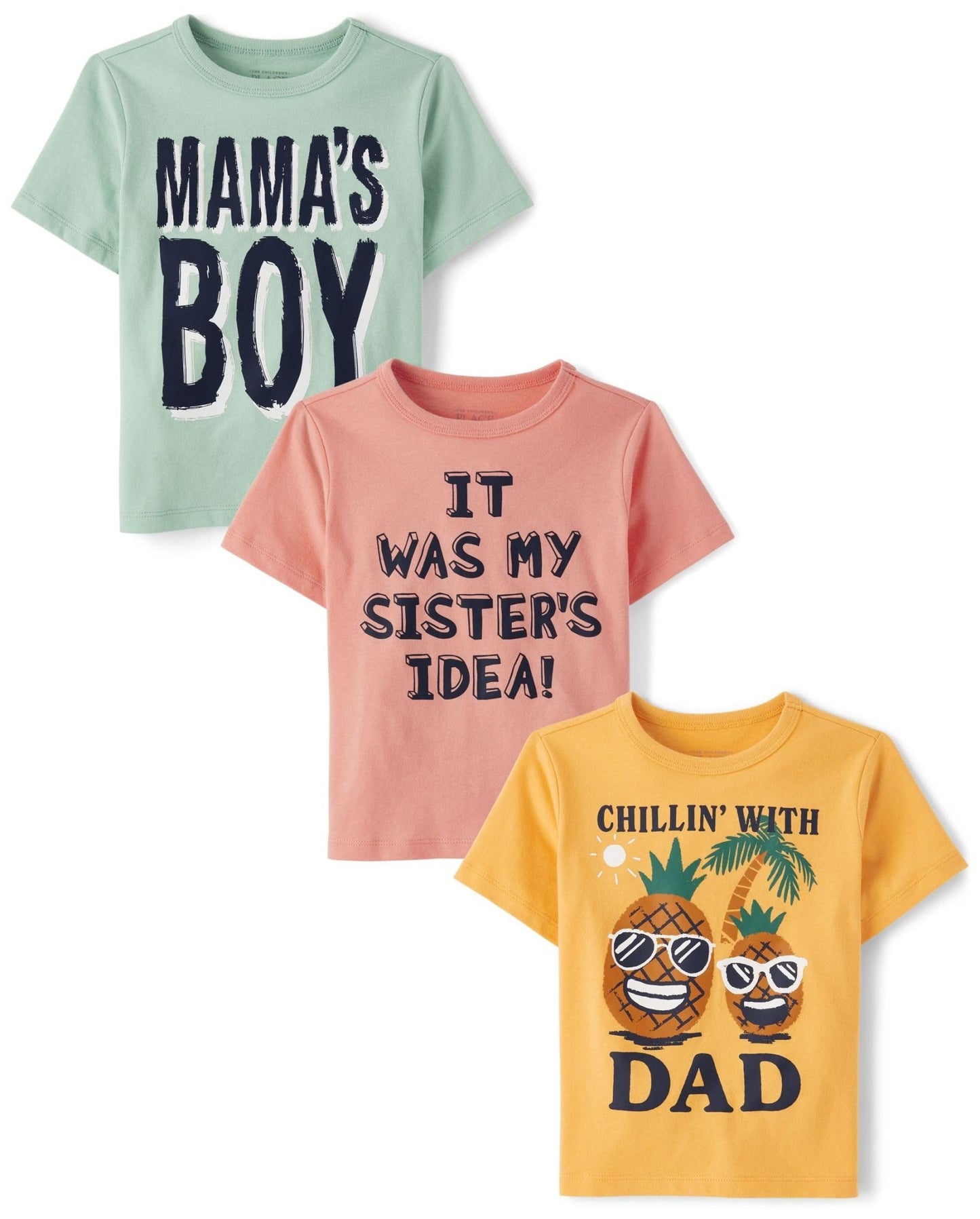 The Children's Place Baby Boys' and Toddler Family,mom,dad,Sibling Short Sleeve Graphic T-Shirts,multipacks - Purcell's Clothing Company - 