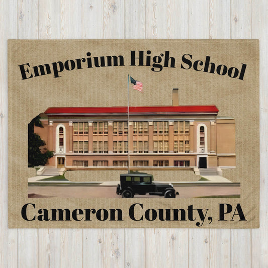 Emporium High School Print Throw Blanket - Purcell's Clothing Company