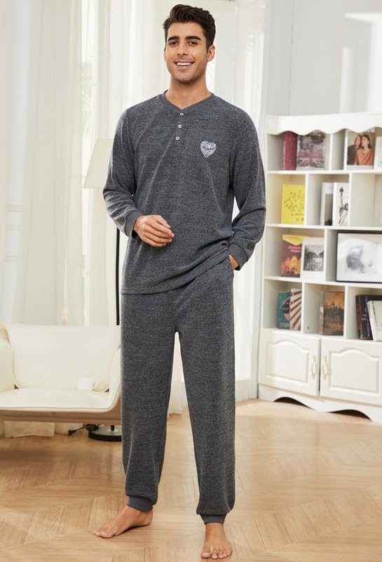 U2SKIN Henley Collar Pj Set Long Sleeve - Purcell's Clothing Company - 