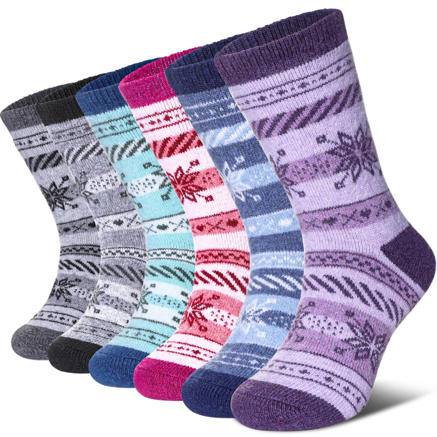 Warm Thick Thermal Crew/Boot Socks (6 Pairs) - Purcell's Clothing Company - 