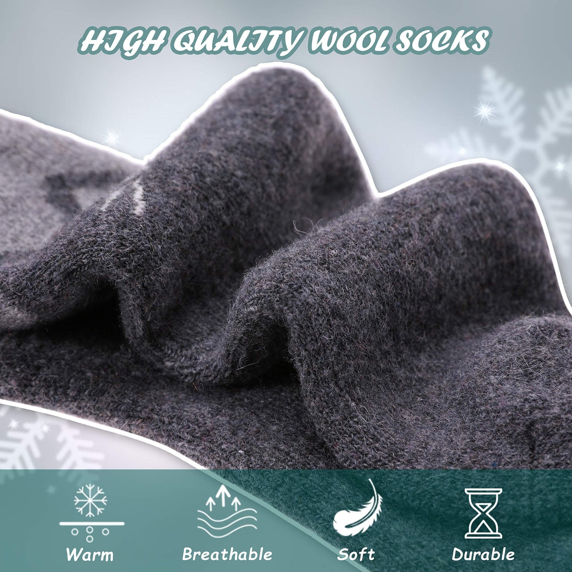 Warm Thick Thermal Crew/Boot Socks (6 Pairs) - Purcell's Clothing Company - 