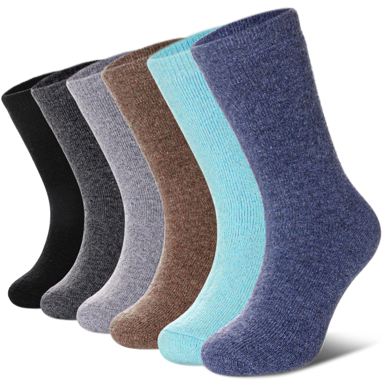 Warm Thick Thermal Crew/Boot Socks (6 Pairs) - Purcell's Clothing Company - 