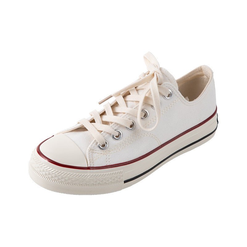 White Low Top 1970s Canvas Shoes Female Students Korean Style Womens Shoes - Purcell's Clothing Company - 0